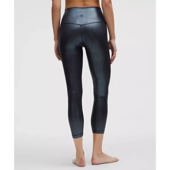 NWT Lululemon Align HR Ribbed 25” Shine C:Radiate Foil Print Black Night size 10 - Picture 2 of 6